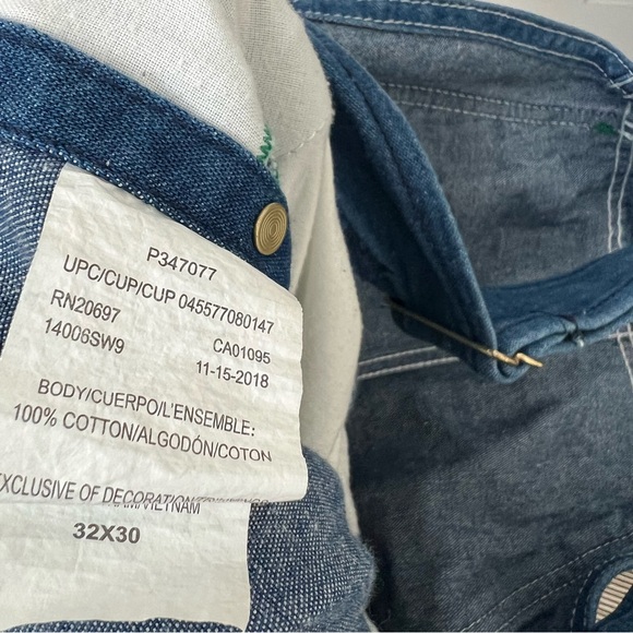 Liberty Denim Cut Off Shorts Overalls size 32 - Picture 8 of 12